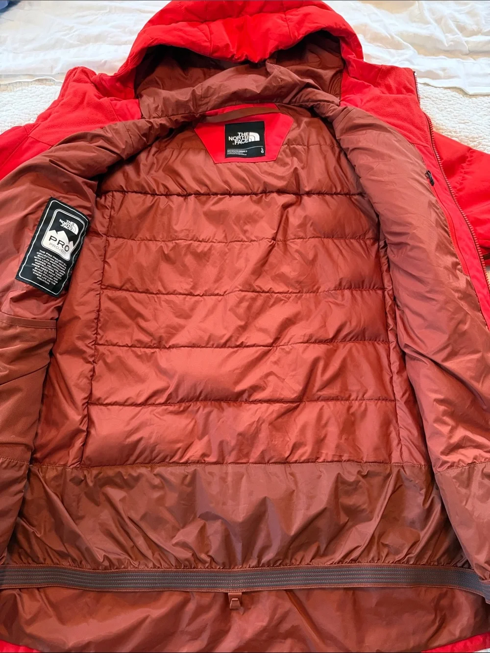 The North Face Men's Bright Red Hooded Down filled Puffer Jacket